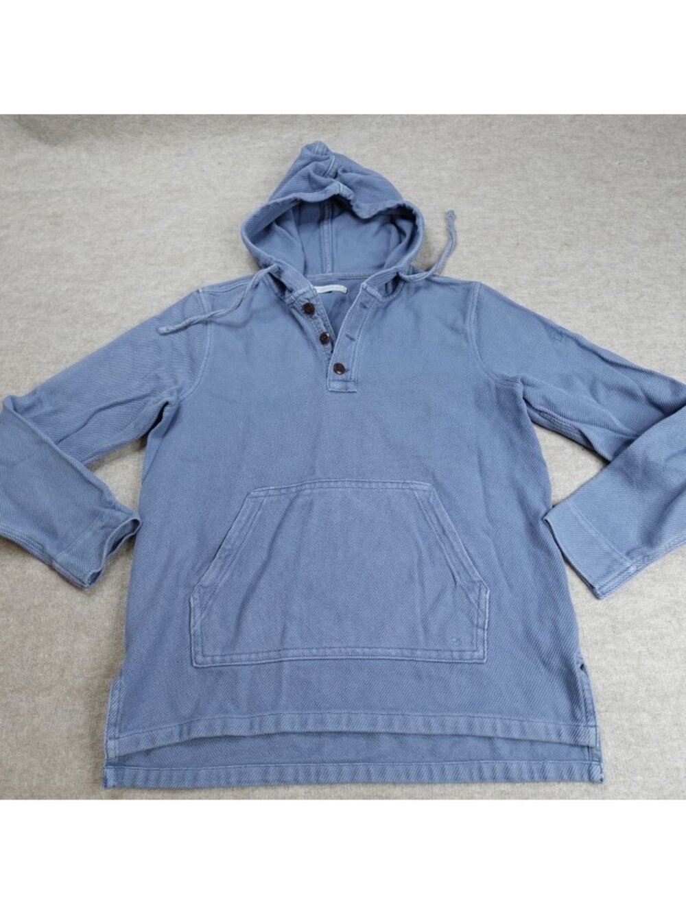 Outerknown Mens Sweater Small Blue Blanket Shirt Hoodie Dawn Ranch Embroidered